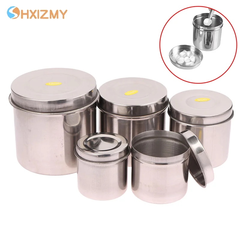 Dental Cotton Tank Stainless Steel Gauze Tampon Sterilizer Box Medicine Cylinder Alcohol Iodine Canister Disinfection Container