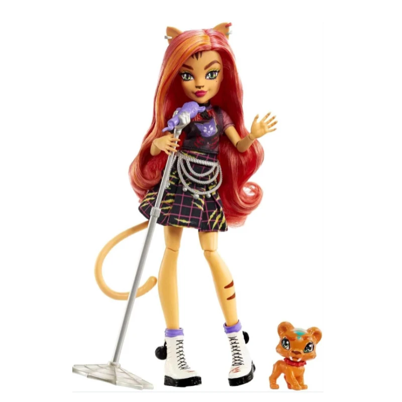 Original Monster High Cat Toralei Stripe Sammlerpuppe mit Haustier und Zubehör Mädchen Spielhaus Spielzeug Weihnachtsgeschenk