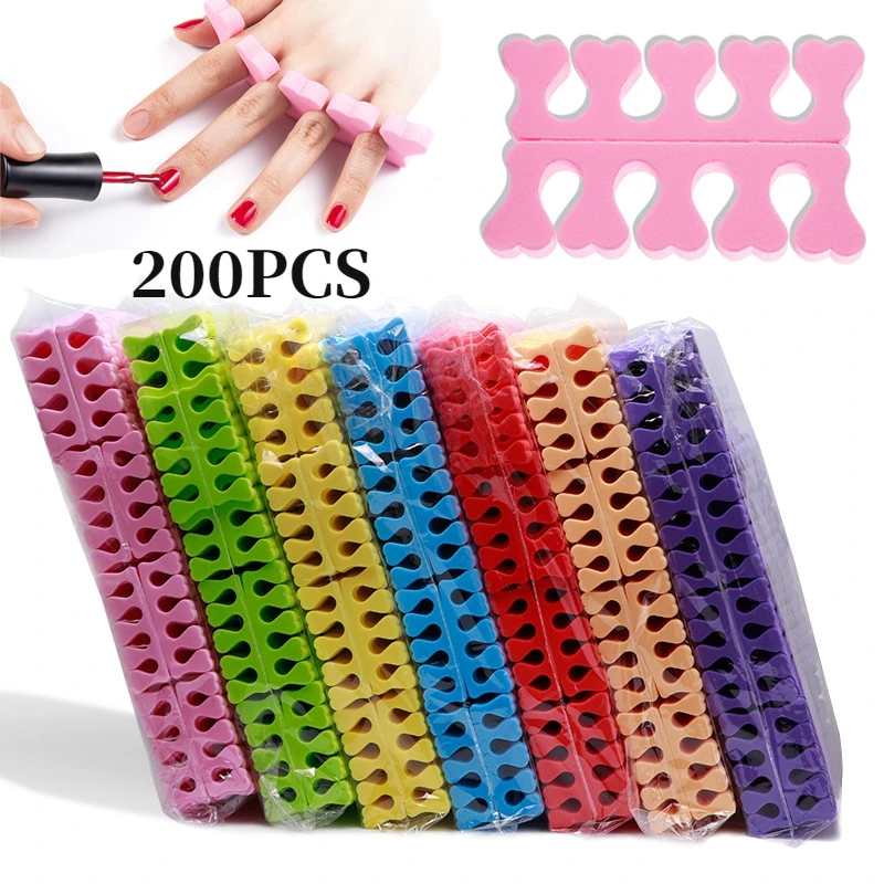 40/100/200PCS Nail Art Toe Separators Fingers Foots Sponge Soft UV Gel Polish Beauty Tools Manicure Pedicure Pack Nail Kits