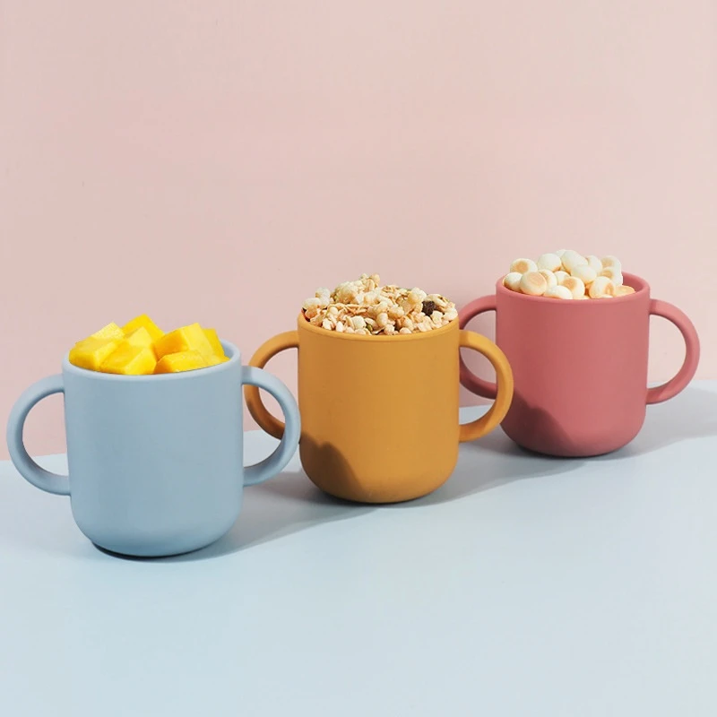 أكواب سيليكون للرضع والأطفال الصغار ، أكواب مياه الشرب ، أكواب الأذن المزدوجة ، أكواب تدريب التحمل #5