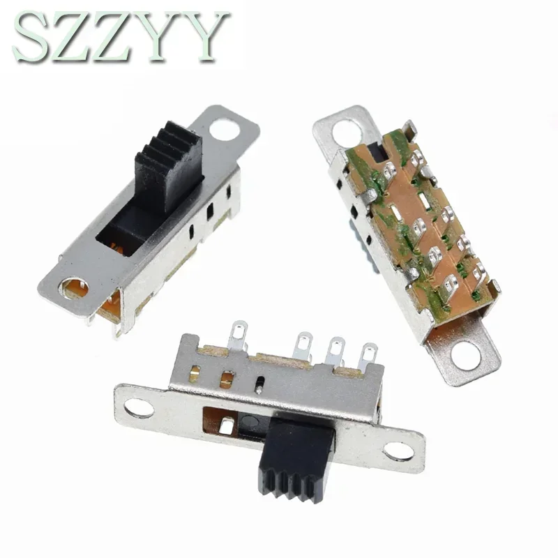 10Pcs SS23E04 Double Toggle Switch 8 Pins 3 files 2P3T DP3T Handle high 5mm small slide switch