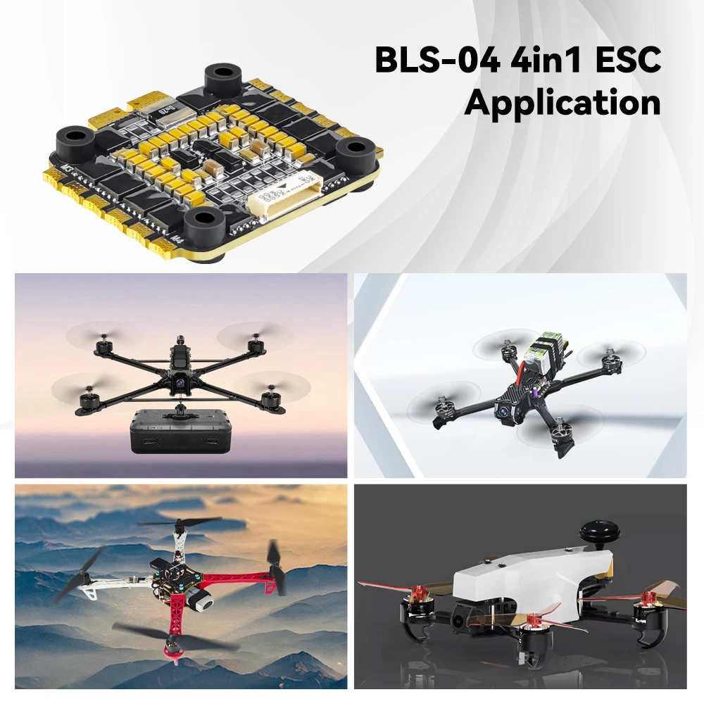 플라이컬러 BLS-04 4in1 ESC 55A 스택 F4 F7 비행 컨트롤러용 쿼드콥터 FPV 레이싱 드론 항공기 170-450 멀티로터