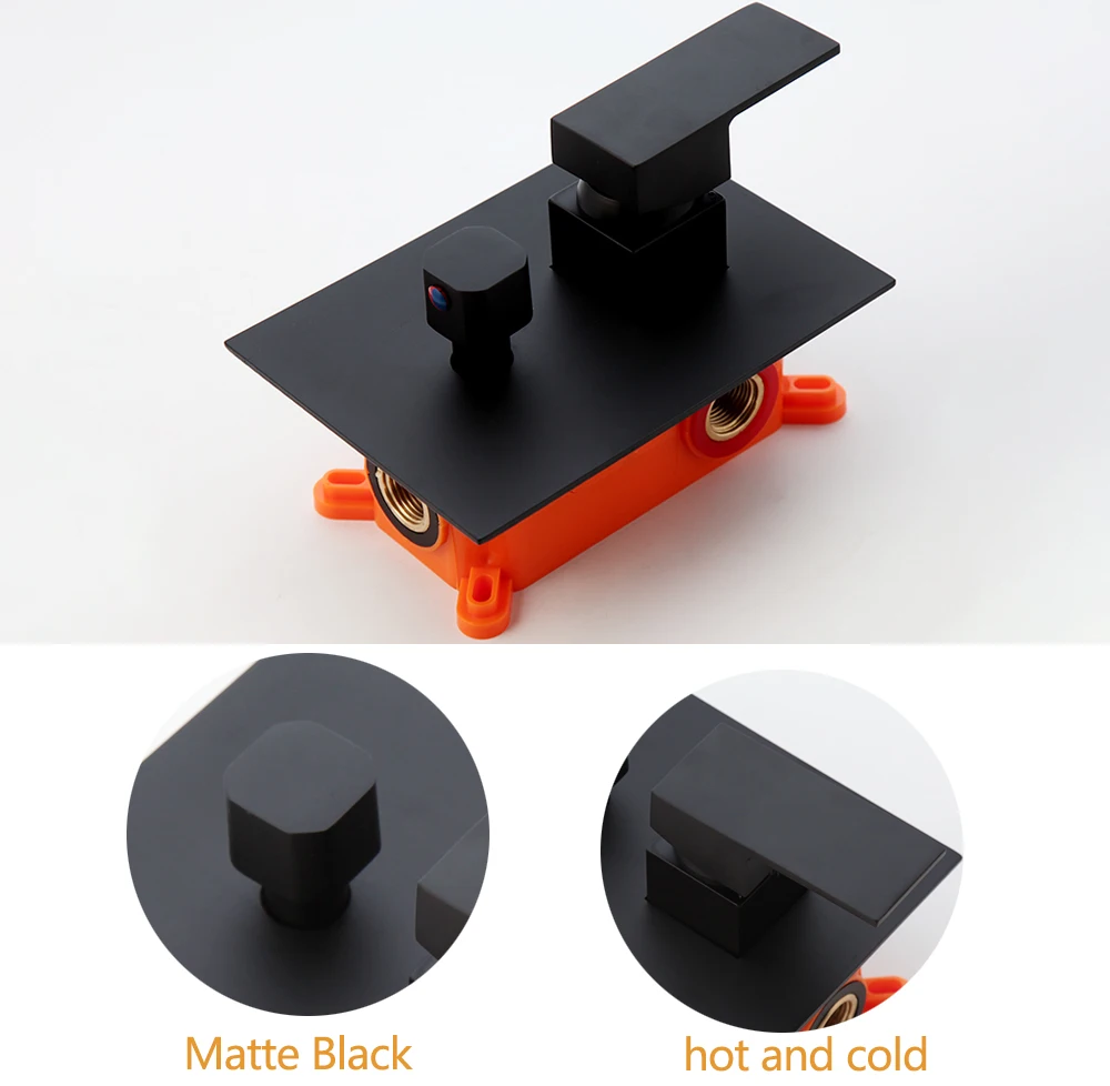 KEMAIDI Luxury Waterfall & Rain Shower System with Handheld Spray 22" Large Square Shower Set Wall Mounted Shower Valve Kit - Image 4