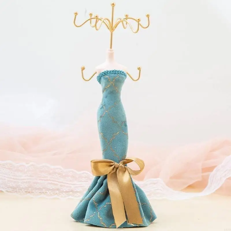 

K43F Delicate Blue Earring Showcase Decorative Dress Model Jewelry Storage Organizers