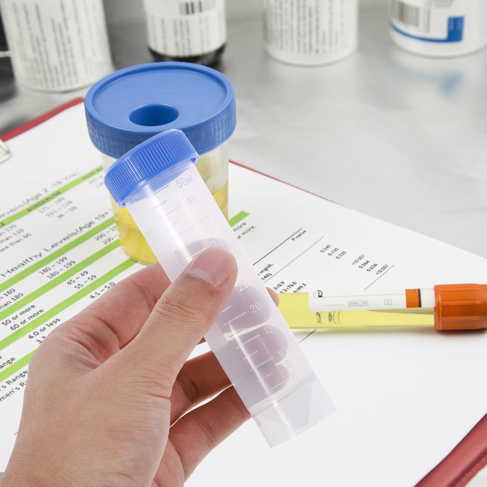 

25Pcs Centrifuge Tubes 50ml Groove Bottom Screw Cap Tight Lid Leakage Proof Transparent Tube for Laboratory Supplies Liquid