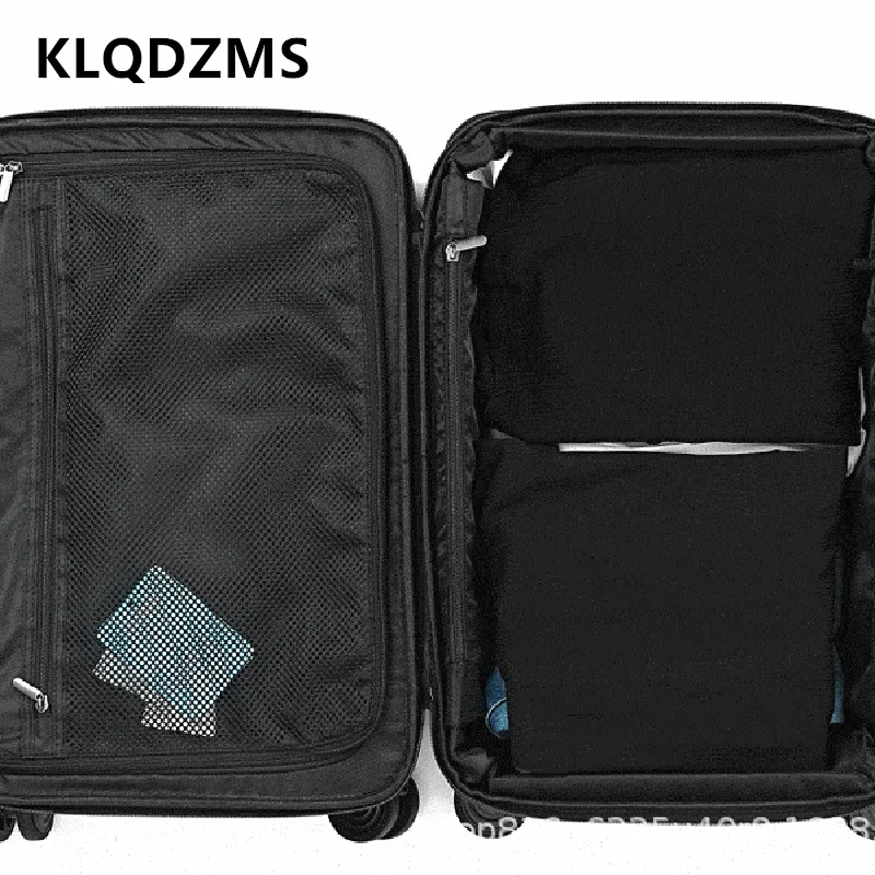 KLQDZMS 20 Inch Nylon Anti-collision Waterproof Suitcase Expandable Zipper Box Silent Business Minimalist Trolley Suitcase