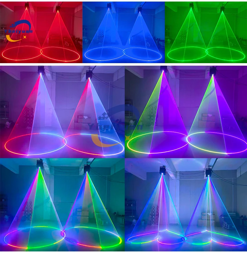 15W Vollfarbige RGB-Animations-Laserbeleuchtung ILDA, RJ45, DMX, Mobile App-Steuerung Bühnenlaser für Disco, DJ, Bar, Hochzeit, Party – Detail 12