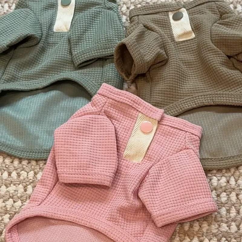 ワッフルドッグウェア-小型犬用-子犬用-夏用ベスト-ソフト無地アンダーシャツ-女の子用-ペット-チワワ-ビション-薄手パーカー-犬用tシャツ
