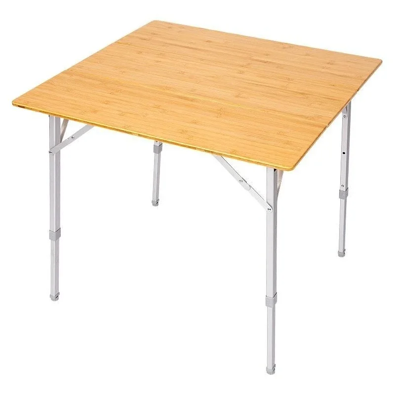 

Outdoor table Portable folding table, liftable aluminum alloy bamboo table