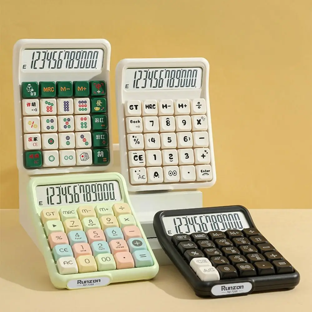 Detachable Mute Mahjong-Sound Calculator Cute Cartoon Electronic Calculators Large Screen Mechanical Buttons