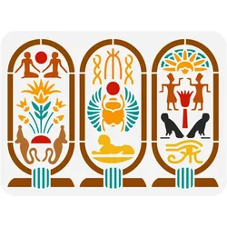 Egyptian Hieroglyphic Stencil 8.3x11.7inch Reusable Egypt Cartouche Painting Template Egyptian Symbol Sphinx Eye of Horus