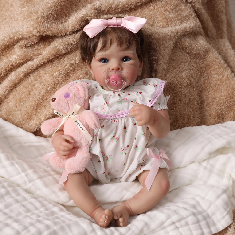 

18inches Reborn Baby Doll Hand Details Painting Skin with Visible Veins Handmade Dolls Baby Reborn Toys for Girl