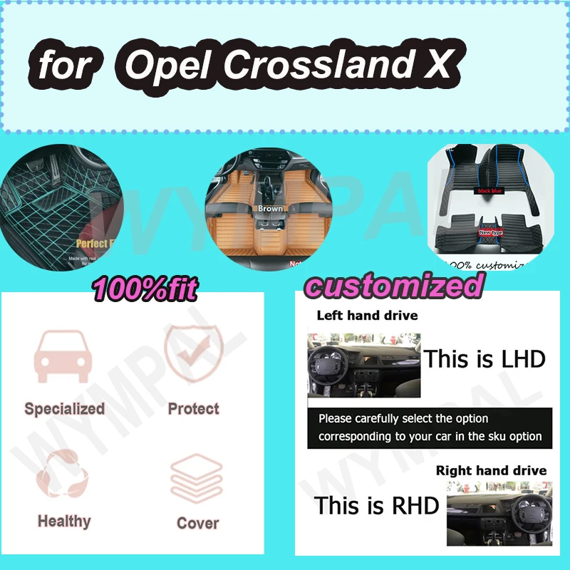 

LUXURY Car Floor Mats For Opel Crossland X 2017-2020 DropShipping Center Interior