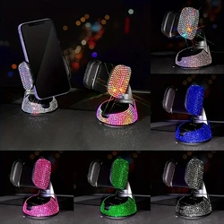 Bling Rhinestone Car Phone Holder Universal Rotatable Secure Perfect for Easy Navigation and Style Interior Woman Accessories