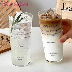 Simple Letter Juice Glasses Cups Highball Whiskey Glass Cups Japanese Style Ultra-thin Slanted Glass Cup Long Drink Colin Cup