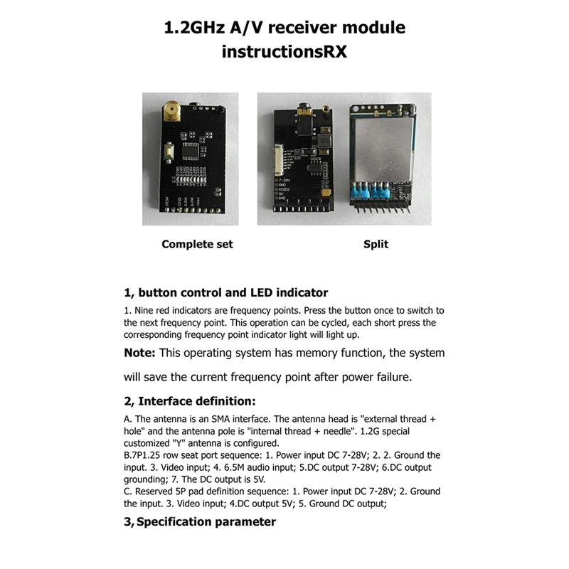 Kit récepteur de transmission vidéo pour RC FPV, importateur, avion, hélicoptère, pièces de modèle, 9 canaux, VRX, 1.2G, 1.3G