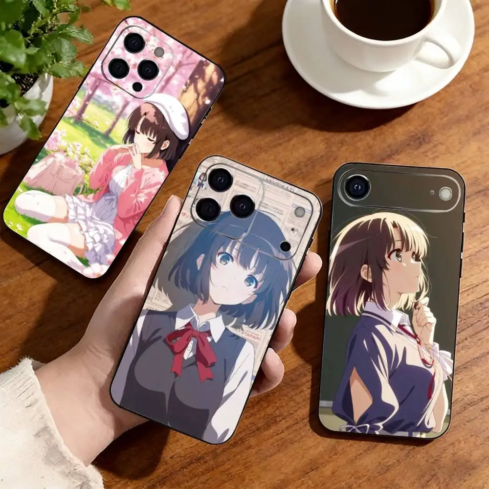 

Megumi Kato Phone Case For iPhone17,16,15,14,13,12,11 Plus,Pro Soft Silicone Black Case