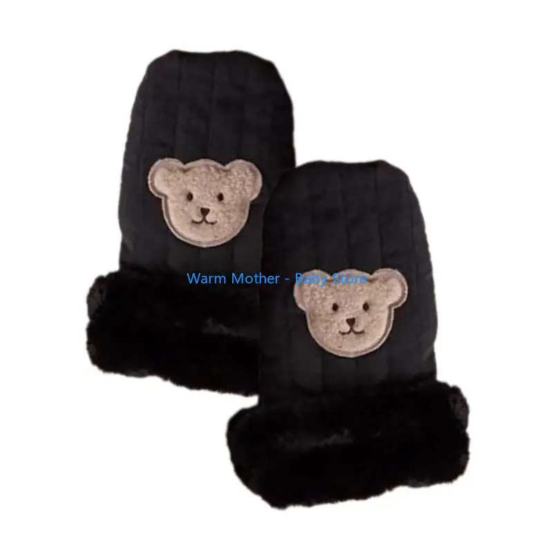

Windproof Children's Stroller Handmuffs Outdoor Sports Mittens Bear Hand Warmers Scooter Gloves for Winter Season 57QE