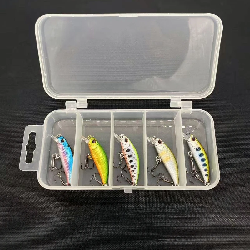 

ALASICKA 5pcs Sinking Minnow Set 3.8cm/3.2g Intruder Stream Lake Hard Bait for Trout Ajing Fishing Lure Kit Fishing Bait