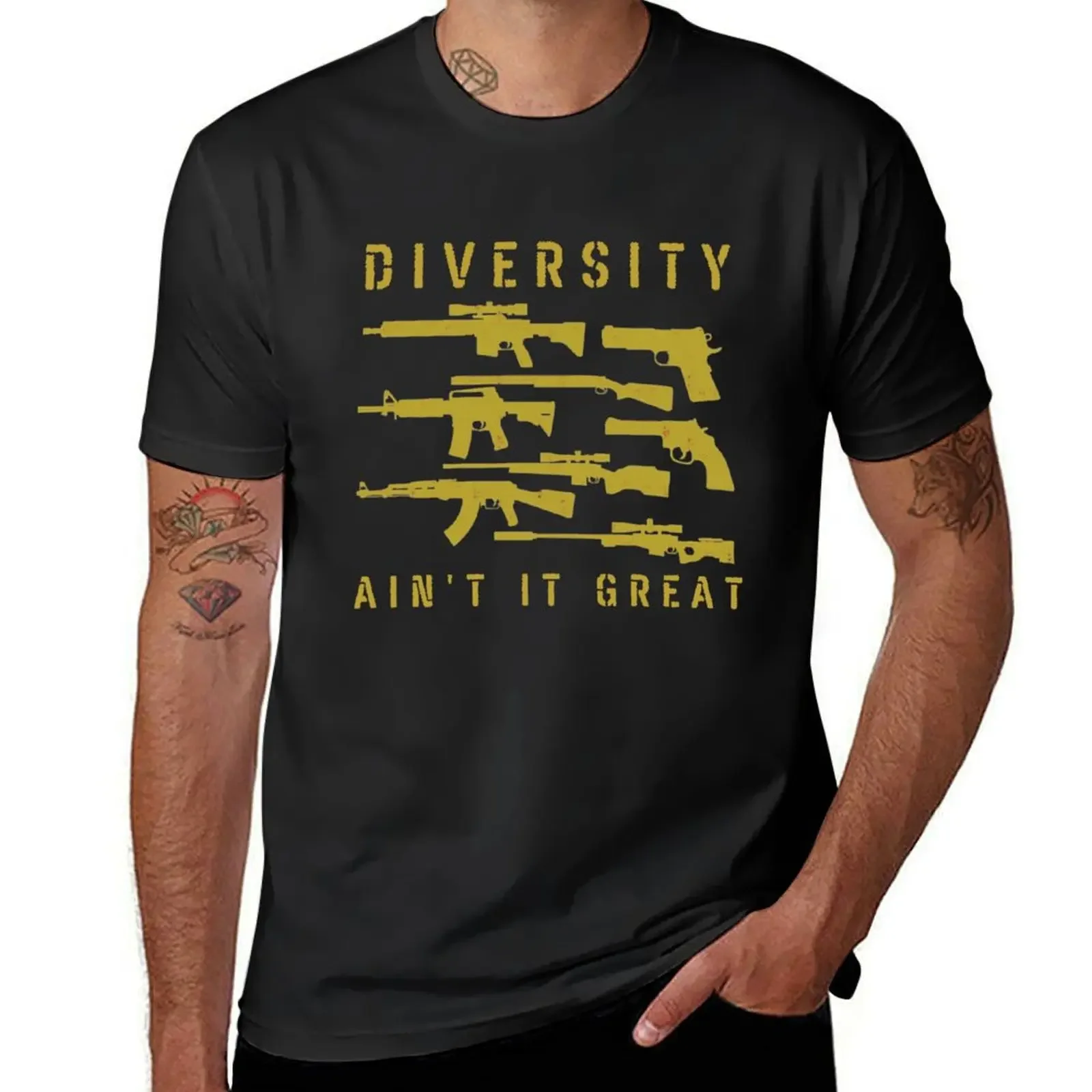 

Diversity Ain't It Great Pro 2nd Amendment Gun Owner T-Shirt quick drying customs funny t shirts men