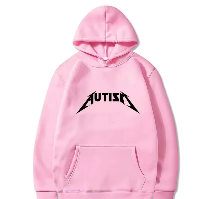 Autism Metal Rock Meme Hoodie Top Men Women Fashion Hip Hop Fleece Hoodie Oversized Pullover Winter Sport Sweatshirt for Men