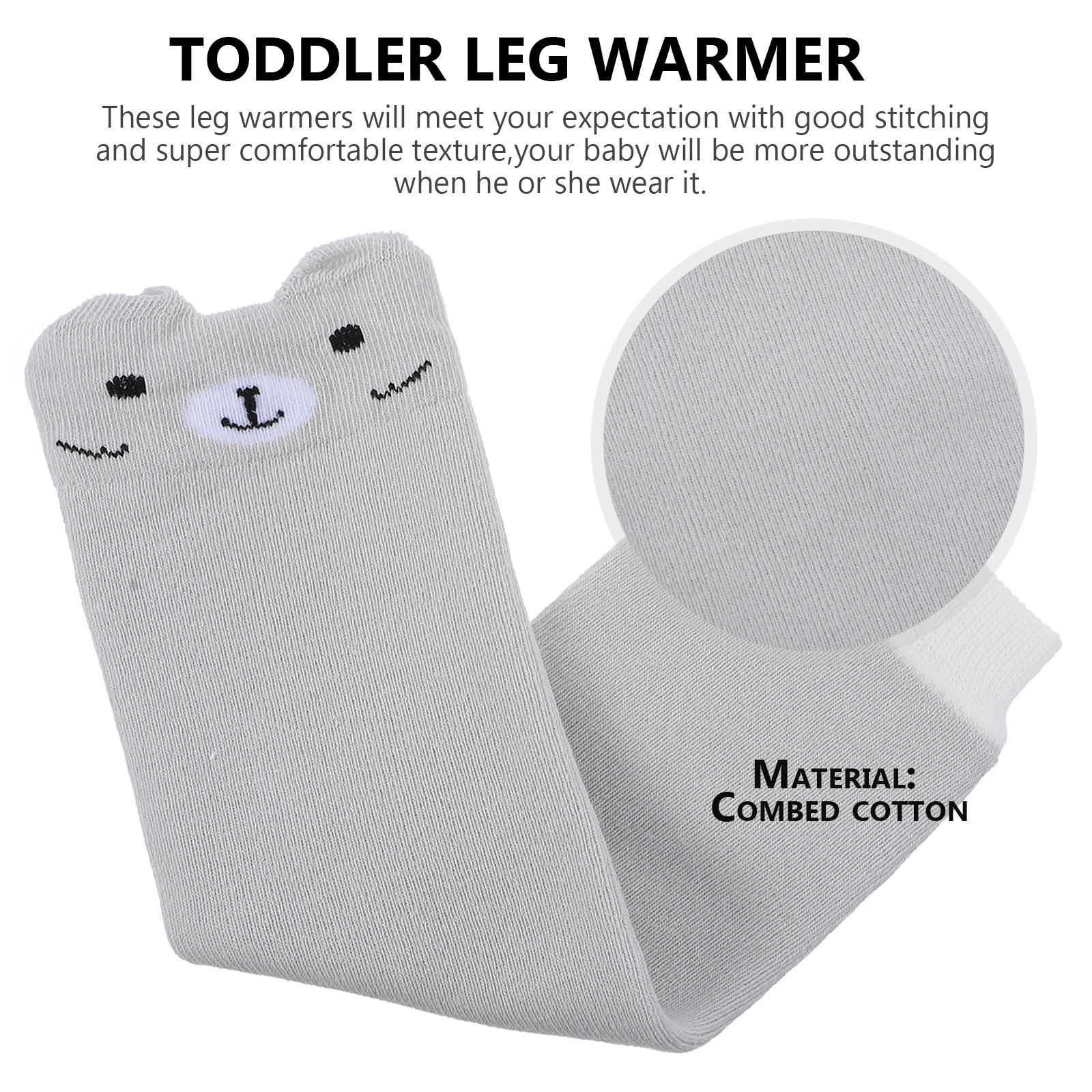 

Baby Knee Pads Elbow Socks Leg Warmer for Crawling Toddler Grey Long Cover Soft Premium Material Durable Use Strong Elasticity