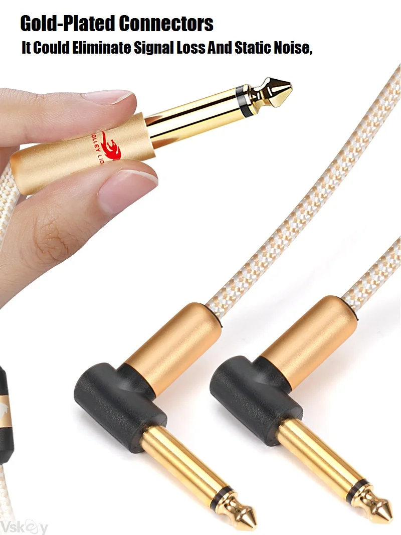 1/4‘’ TS 6.35mm to Dual 6.35mm 1/4'' TS Mono Male Audio Cable for Instrument Guitar Basses to Mixer Speaker System Shielded Cord