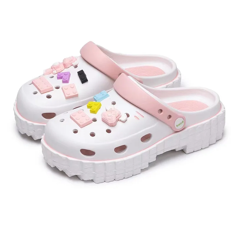 Women Clogs Summer  Women Sandals Thick Bottom Home Slides Soft EVA Dry Wedges Platform Garden Shoes Beach Sandals Home Slippers