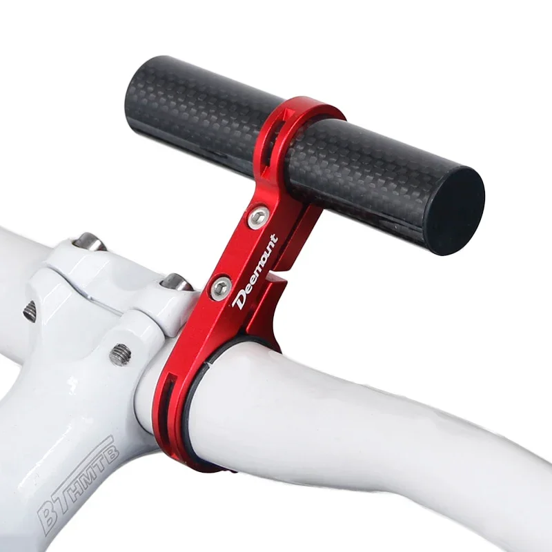 Deemount 10CM Bicycle Handlebar Extended Bracket Headlight Mount Bar Computer Holder Lamp Alloy Carbon Fiber Support Extender