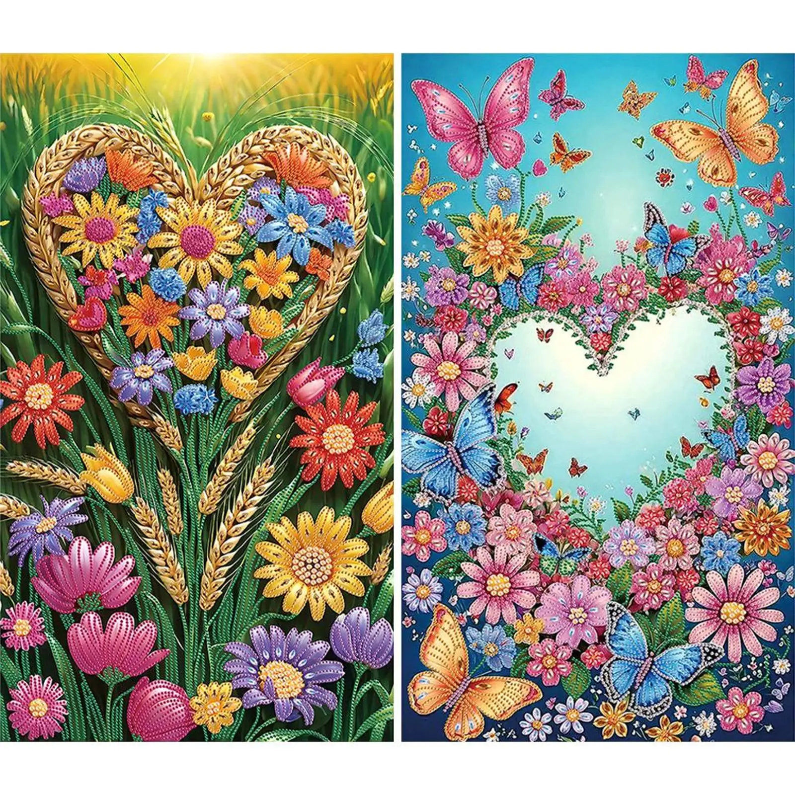 

5D DIY Partial Special Shaped Drill Diamond Painting Kit Flower Decor 40x70cm