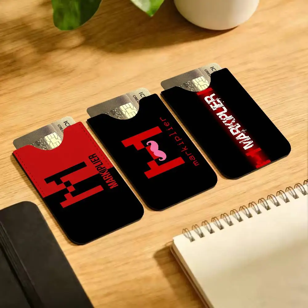 Markiplier Logo Pu Leather Credit Card Holder Slim Business Cardholder Anti Theft Id Organizer for Men Women Outdoor Carrying