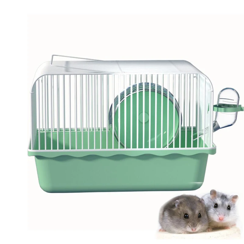 

Portable Hamster Cage Pet Travel Carrier Hamster House Small Animal Cages Small Pet Carrier with Running Wheels Water Bottle