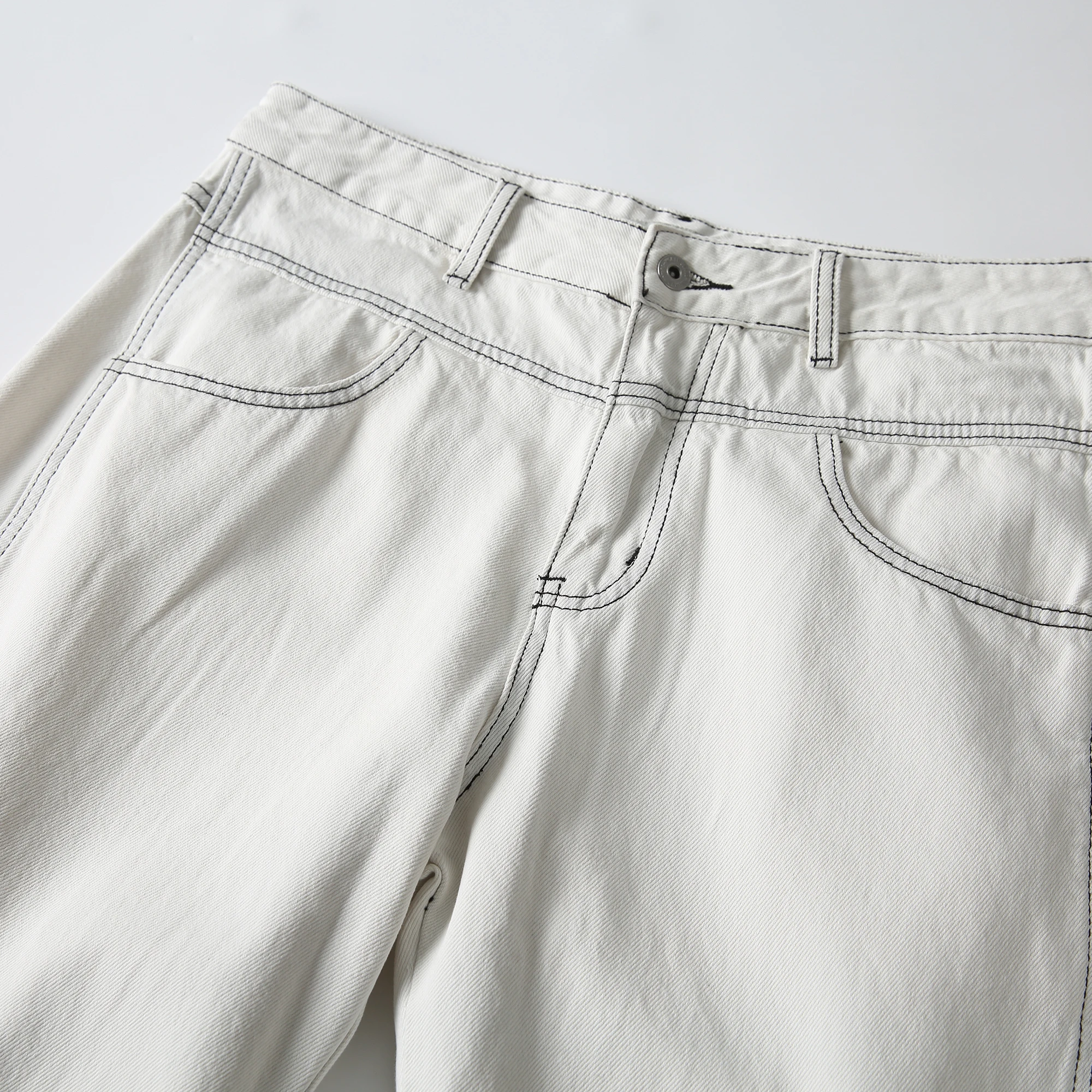 AGGZOM Calças Jeans Americanas Casuais Soltas sex de Perna Reta, Calças Longas de Aodão com Cintura Média e Fechamento ...