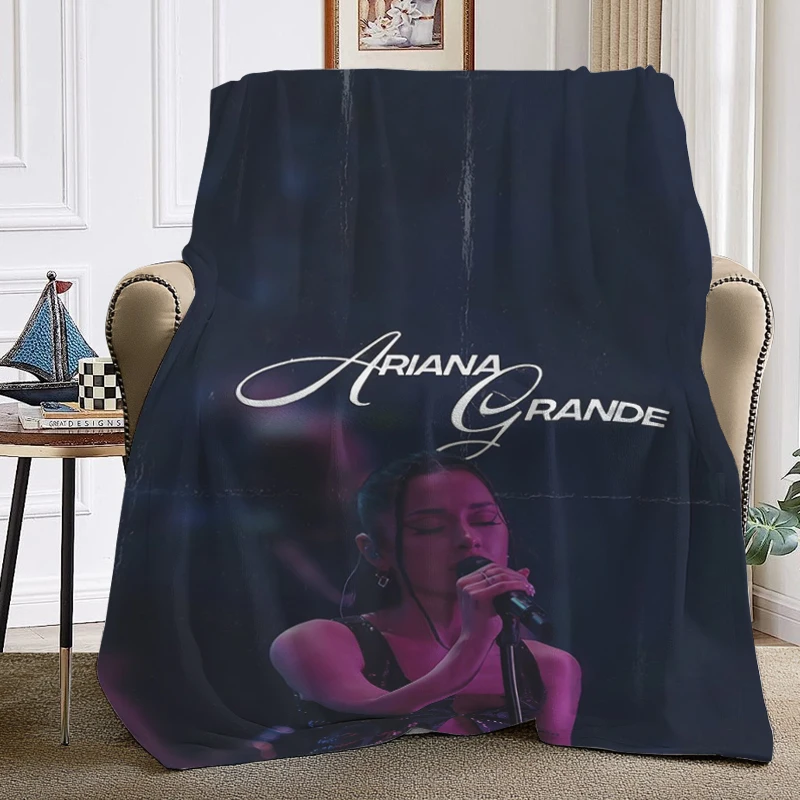 Custom Blanket Sofa Ariana Grande Microfiber Bedding King Size Bed Fleece Camping Nap Fluffy Soft Blankets for Winter Warm