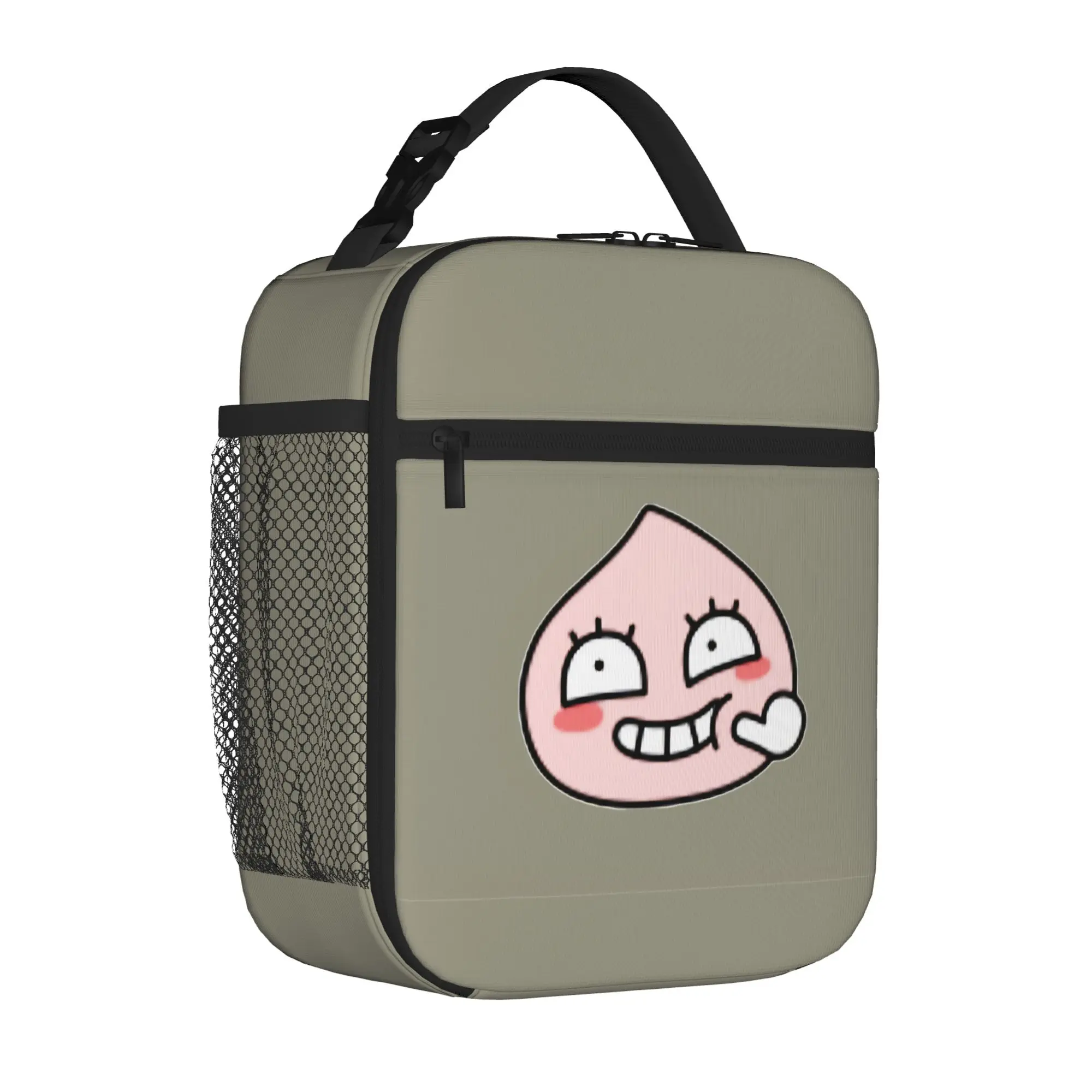 1 Piece For Students Food Container peach  Portable Pocket K-Kakao Zipper Closure Aluminum Foil Food Pouch For Travel