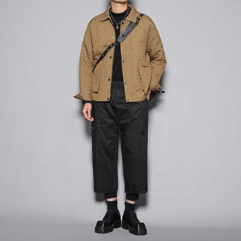 High Quality Thick Quilted Shirt Style Coat Jacket Men's Autumn Loose Casual Japanese Retro Simple Shirt