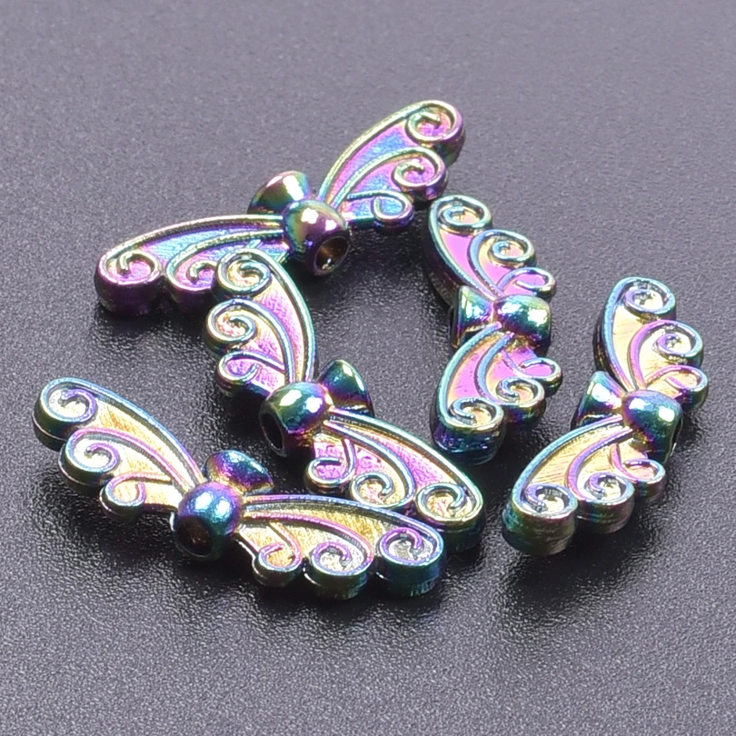 10Pcs Vintage Angel Wings Spacer Loose Beads DIY Bracelet Jewelry Making Retro Guardian Angel Charms Accessories Wholesale