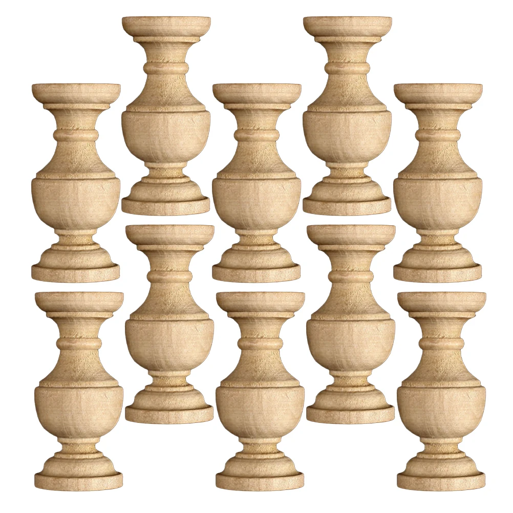 

10 Pcs Spindle Craft Wood Decoration Spindles Creative Wine Rack Ornaments Decorative Balusters Furniture