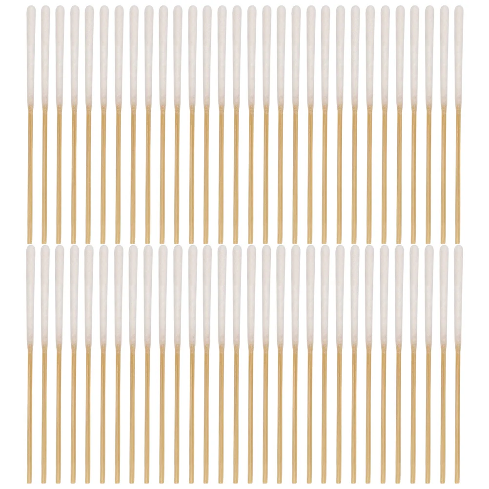 مسحات قطنية 60 قطعة مقبض طويل يمكن التخلص منها لتنظيف الأذن وإزالة المكياج أعواد قطنية من الخيزران أدوات تجميل للنساء