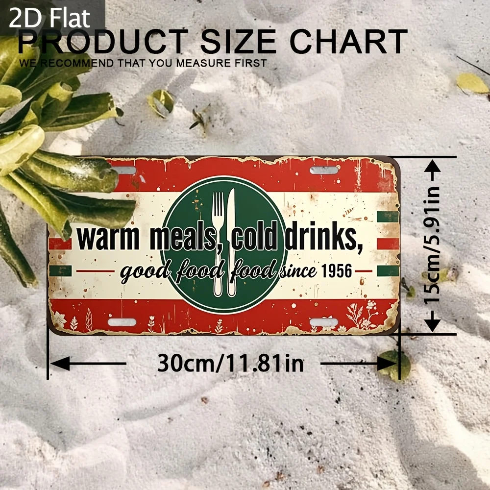 Vintage Industrial Wall Firewood - 30x15cm Decorative Aluminum Plate with Design 