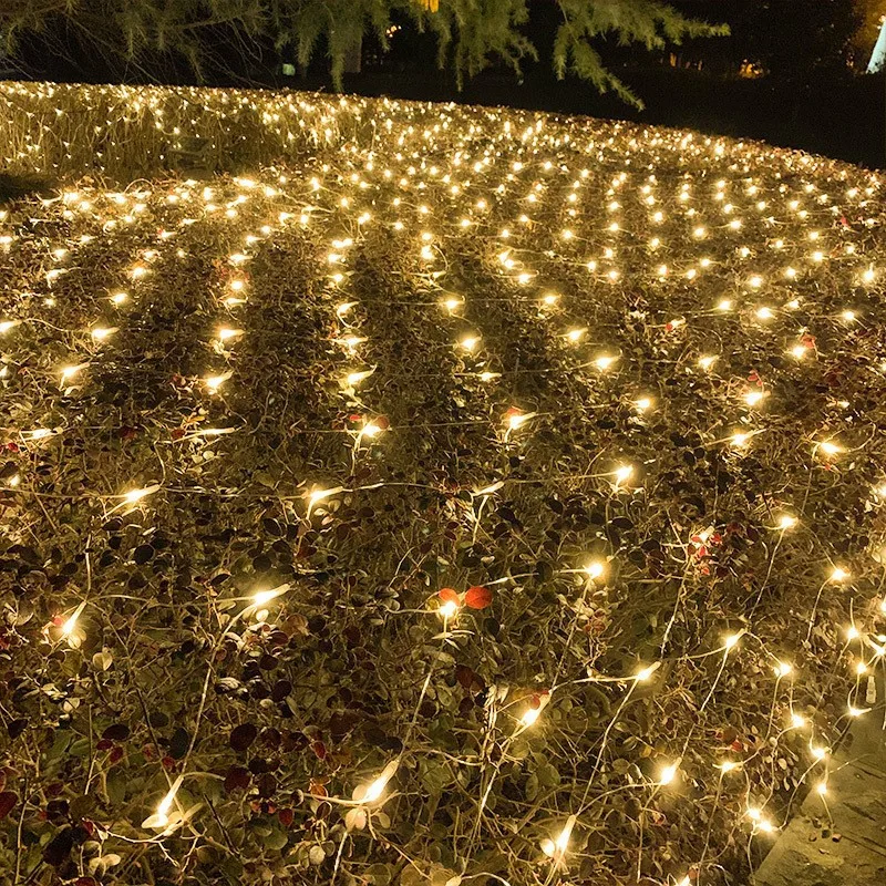 LED Net Beleuchtung String Outdoor EU Stecker 220V Weihnachten Garten Urlaub Wohnkultur Hochzeit Party Fee Baum Dekoration wasserdicht – Detail 13