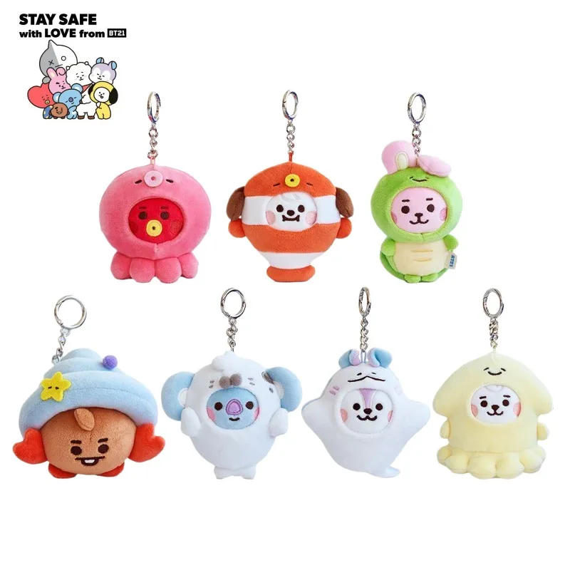 

Плюшевая игрушка-брелок BT21 Cooky Tata Koya RJ Shooky Man Chimmy, милая мультяшная кукла, серия Ocean Friends, аниме-подарок