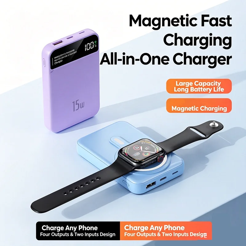 Magnetic Power Bank Wireless Fast Charging for MagSsafe PowerBank Portable External Battery for iPhone iwatch airpods Samsung