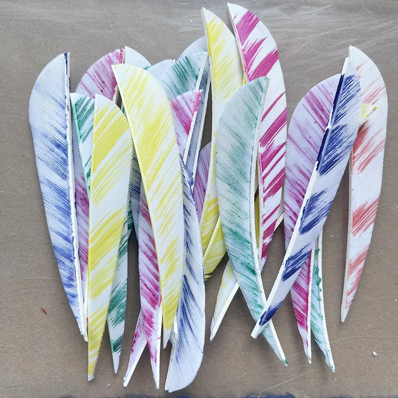 50Pcs/lot 4inch Hunting Arrow Feathers Natural Turkey Feathers Water Archery Fletches Ink Design Vanes Arrow Accessories