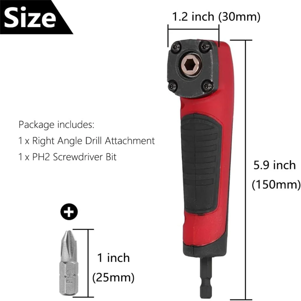 Right Angle Attachment Screwdriver Socket Adapter Drill Bit With Ergonomic Handle Magnetic 90 Degree Drill Bit Corner Adapter