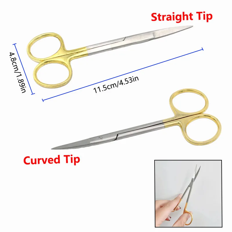 

1/3/10Pcs Stainless Steel Straight and Curved Scissors Hemostatic Forceps Dental Surgical Scissors Dentistry Surgical Instrument