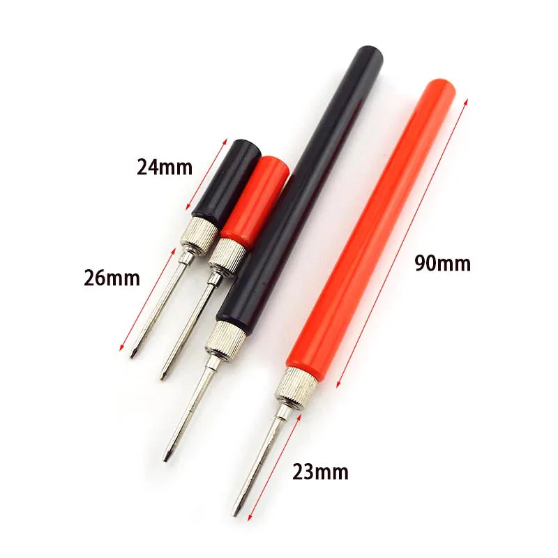 2pcs Insulated Test Meter Probe Spring Test Probe Hook Wire Connector For Multimeter Stainless Steel Needle Test Leads Pin C1