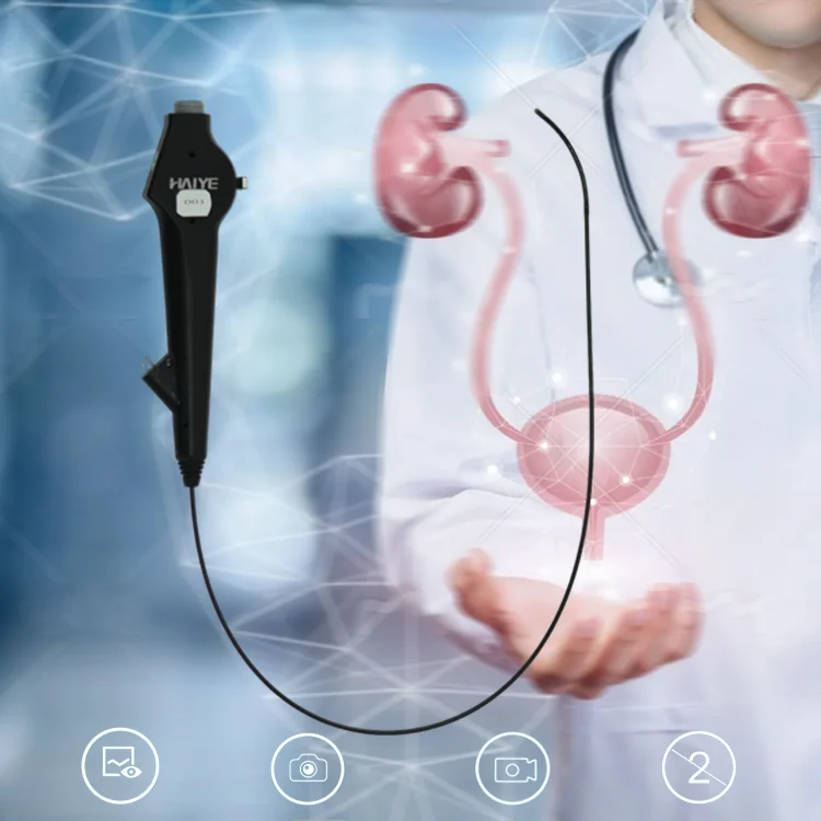 Disposable Flexible Video Ureteroscope Set Outer Diameter 7.5Fr 2.5mm with 1.2mm Working Channel Disposable Urs