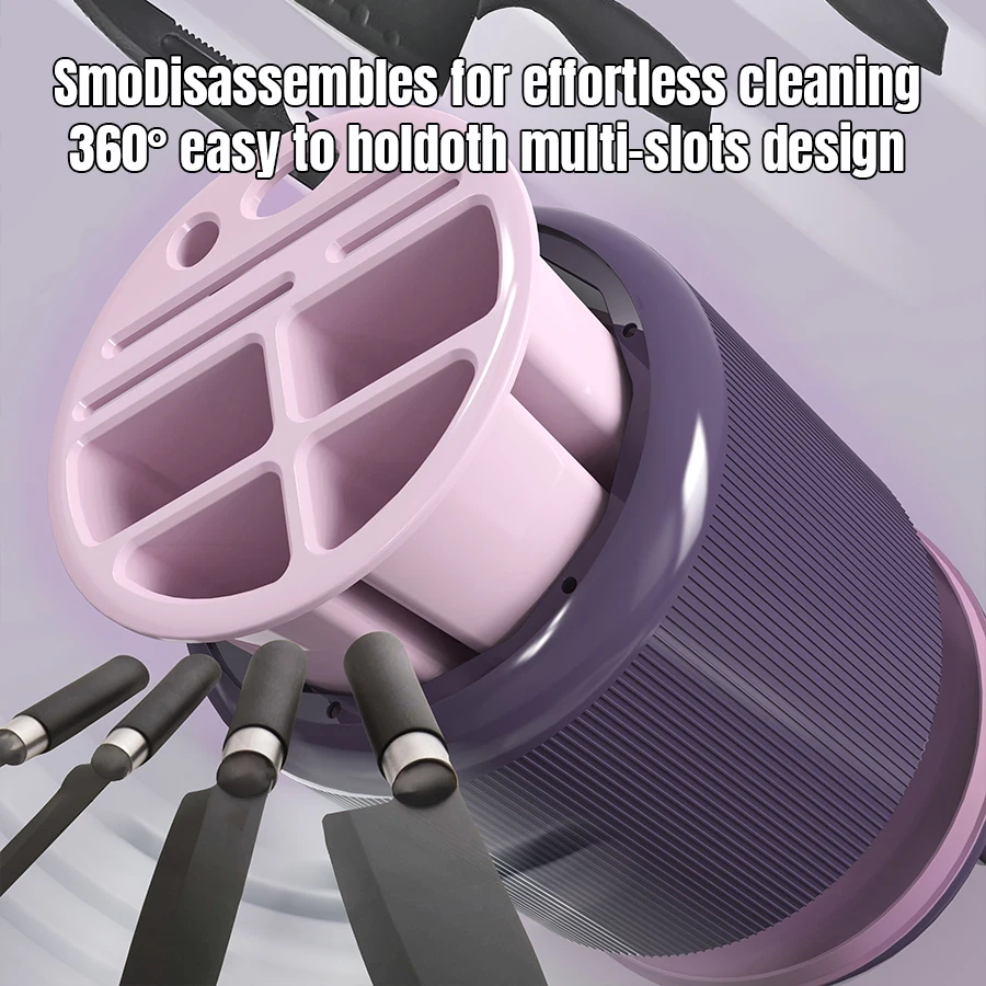 

Knife holder Spoon Fork Kitchen Organizer Rack Rotation Multi-Function Utensil Stand Knife Block Flatware Drainer Christmas Gift