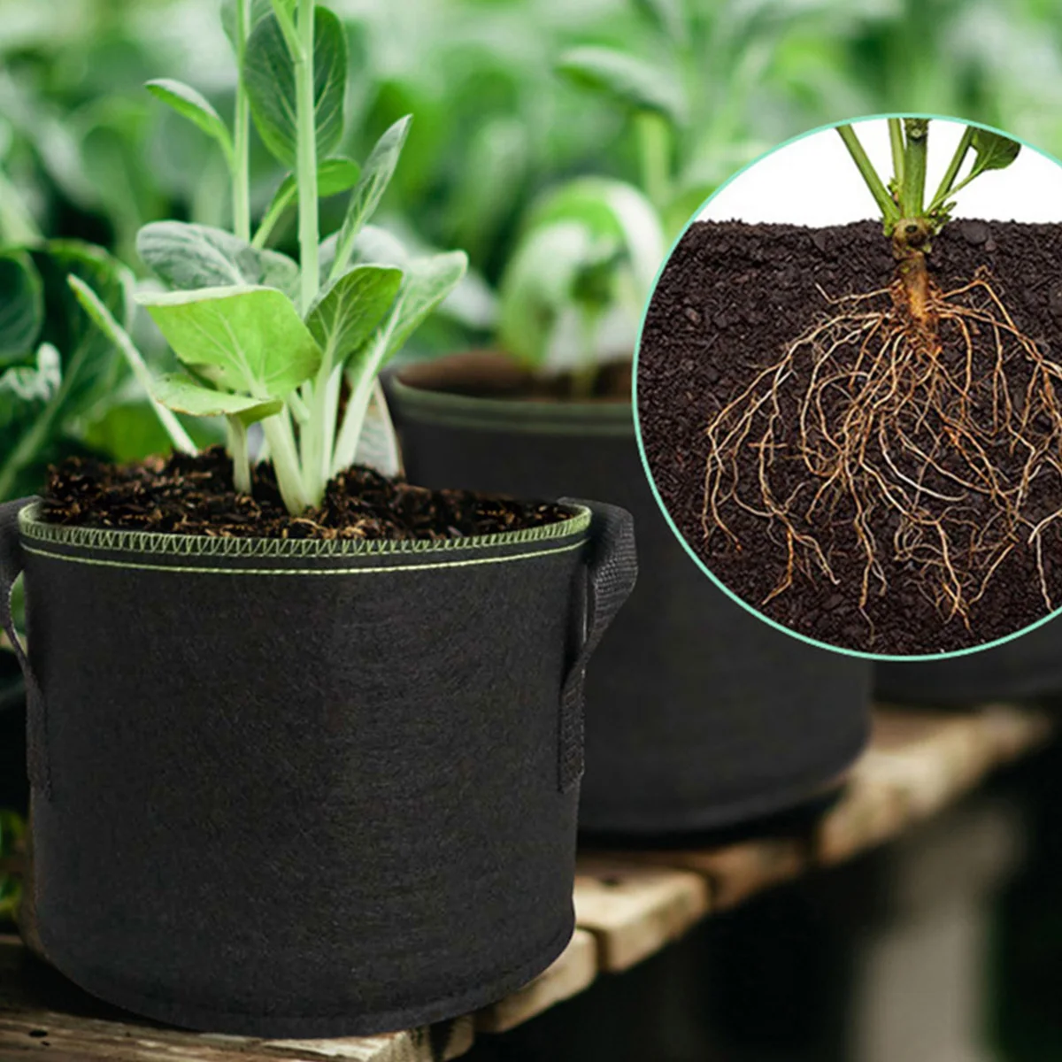 10 Gallon Vegetable/Flower/Plant Grow Bags Non-woven Saplings Potato Tree Planting Bags Tree Foldable Garden Planting Pots